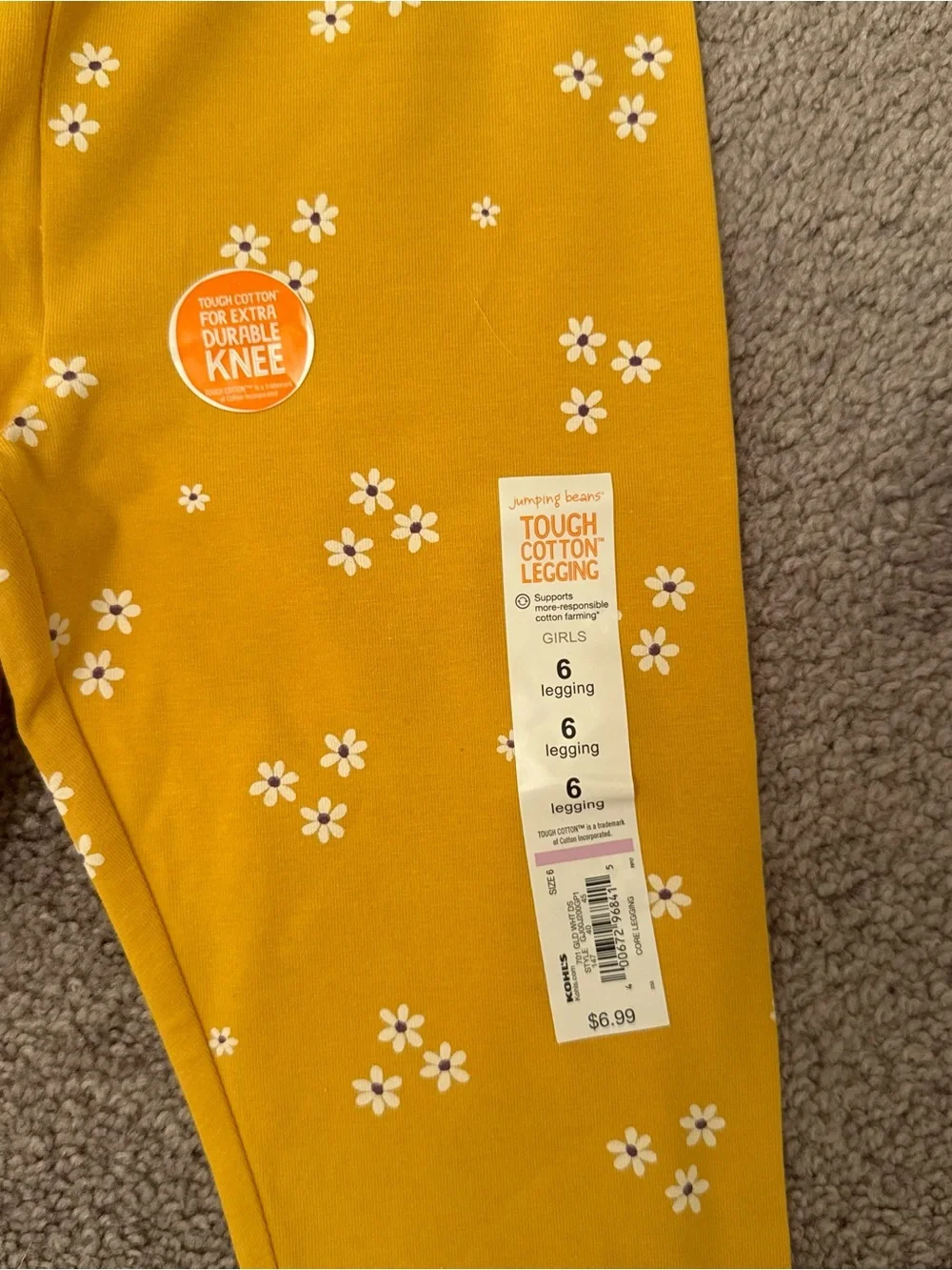 jumping beans Mustard Yellow Floral Leggings